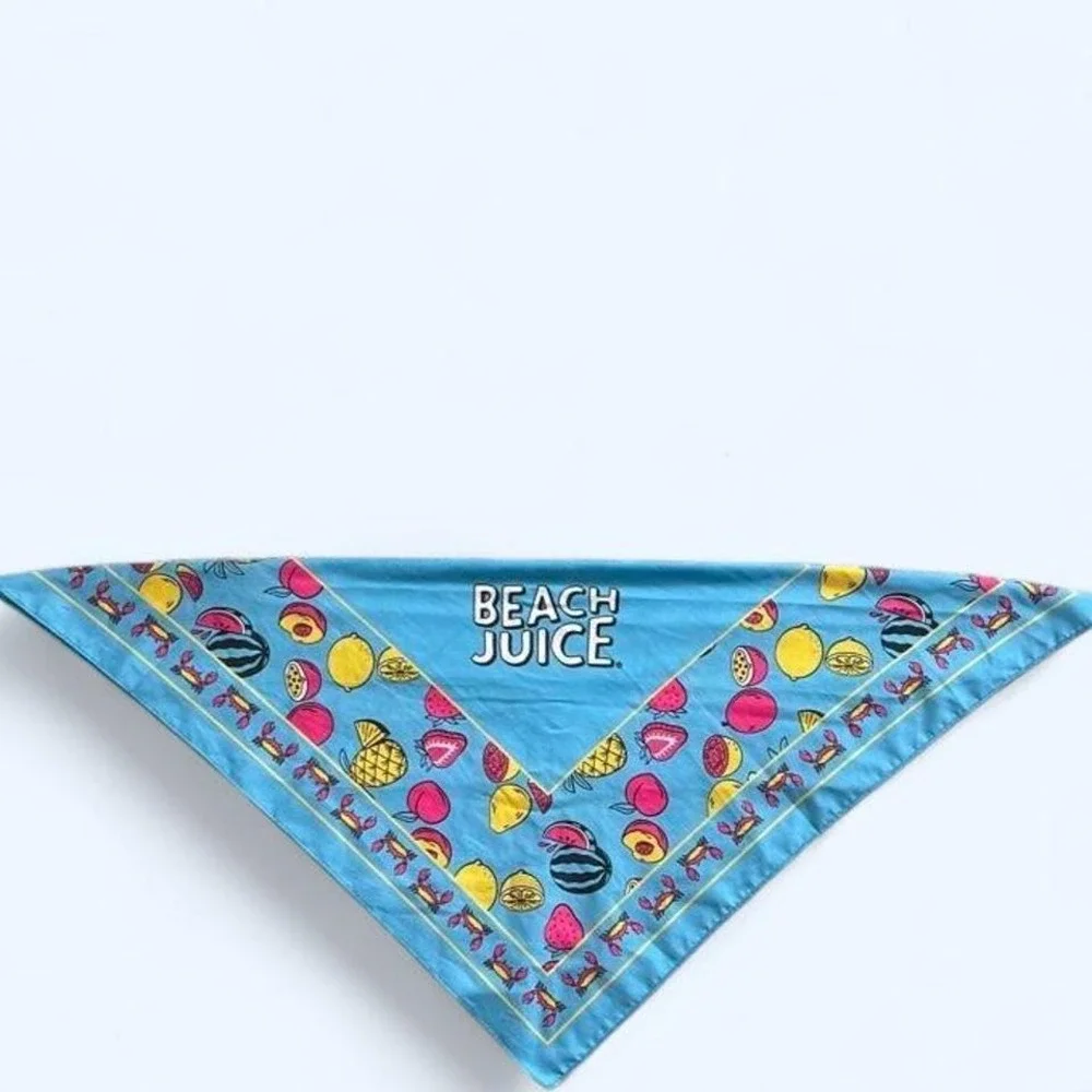 Blue‎ fruit print beach bandana